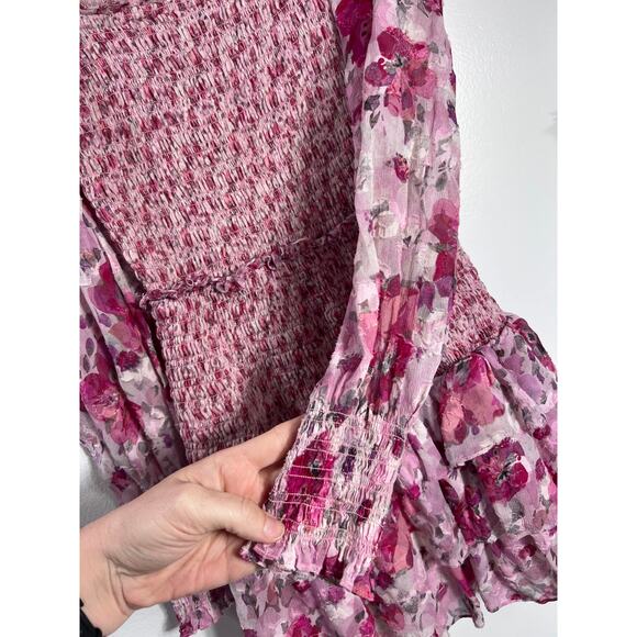 LoveShackFancy Fancy Pink Silk Blend Short Mini Scout Dress Cruise Sleaze Party - Picture 5 of 9